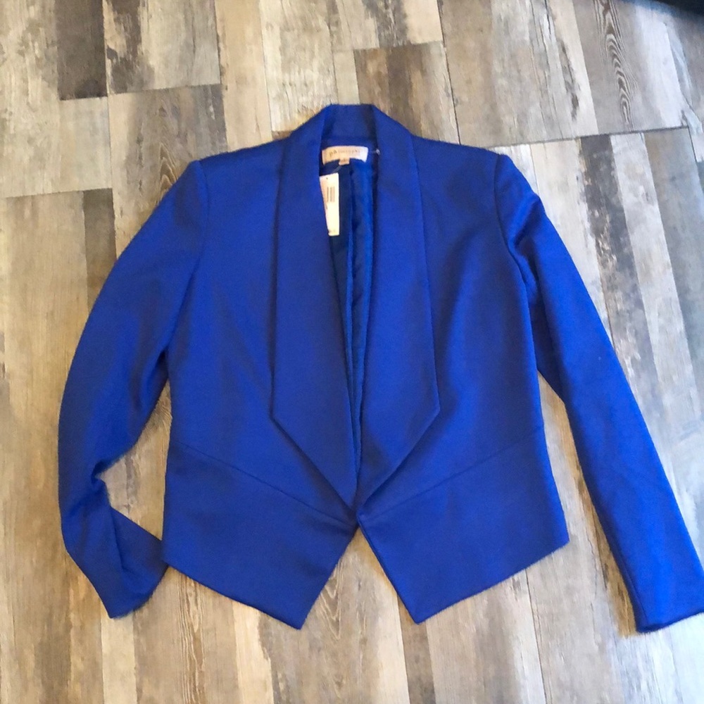Philosophy blue tuxedo jacket. Size 4.